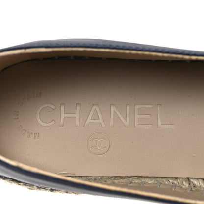 Chanel Lambskin CC Espadrilles 36 Navy Black 9 of 11