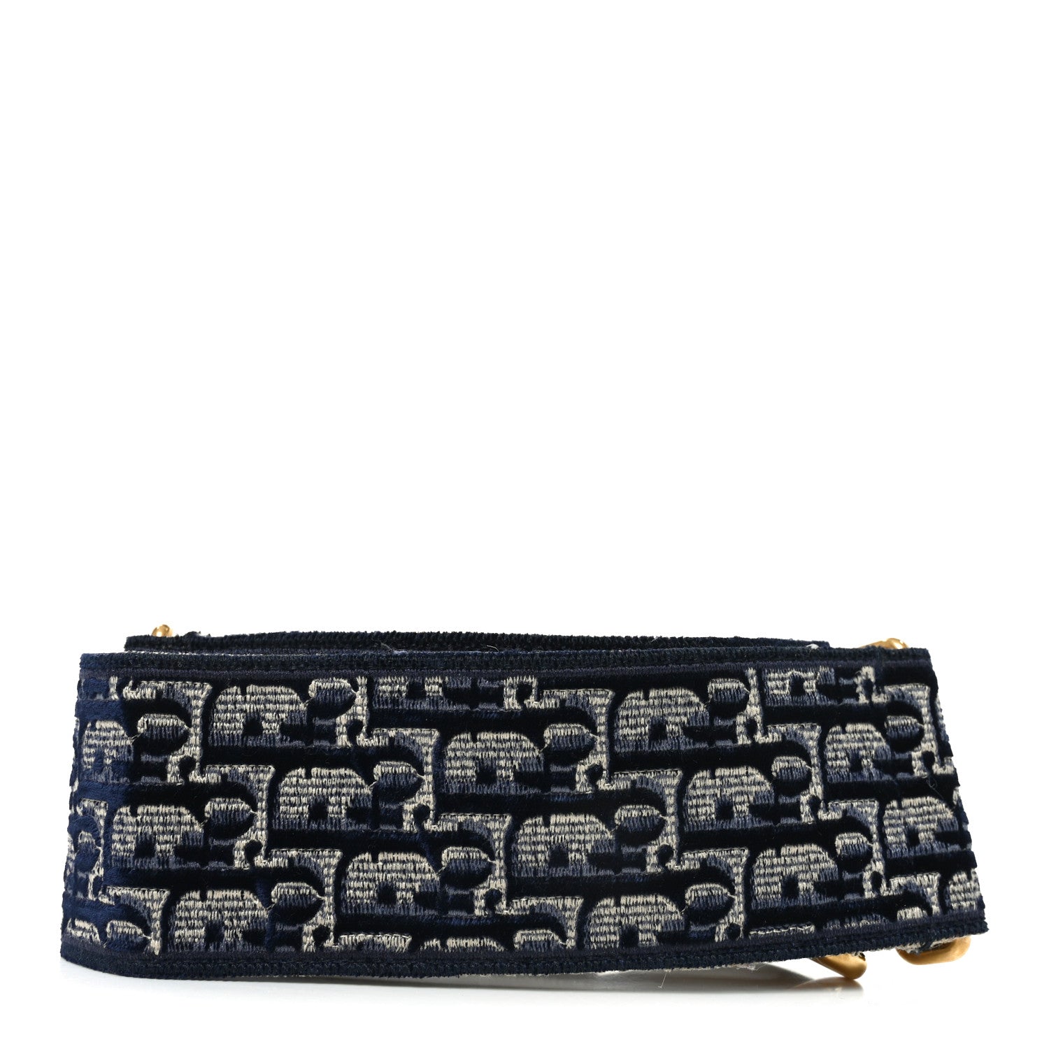 Christian Dior Velvet Oblique Shoulder Strap Blue 2 of 5