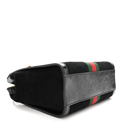Gucci Suede Patent GG Web Small Ophidia Tote Bag Black 4 of 11