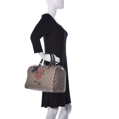 Gucci GG Plus Monogram Tattoo Heart Medium Joy Boston Dark Brown 2 of 12