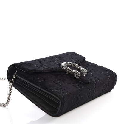 Gucci Velvet GG Monogram Mini Dionysus Chain Wallet Black 3 of 9