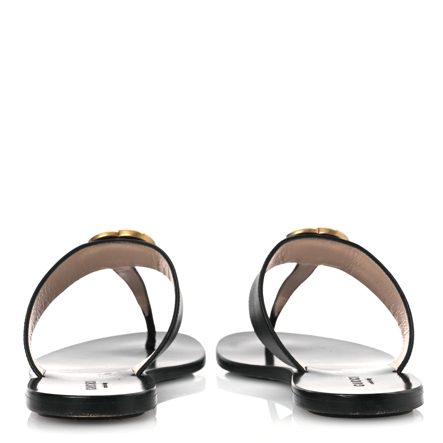 Calfskin GG Marmont Thong Sandals 36.5 Black