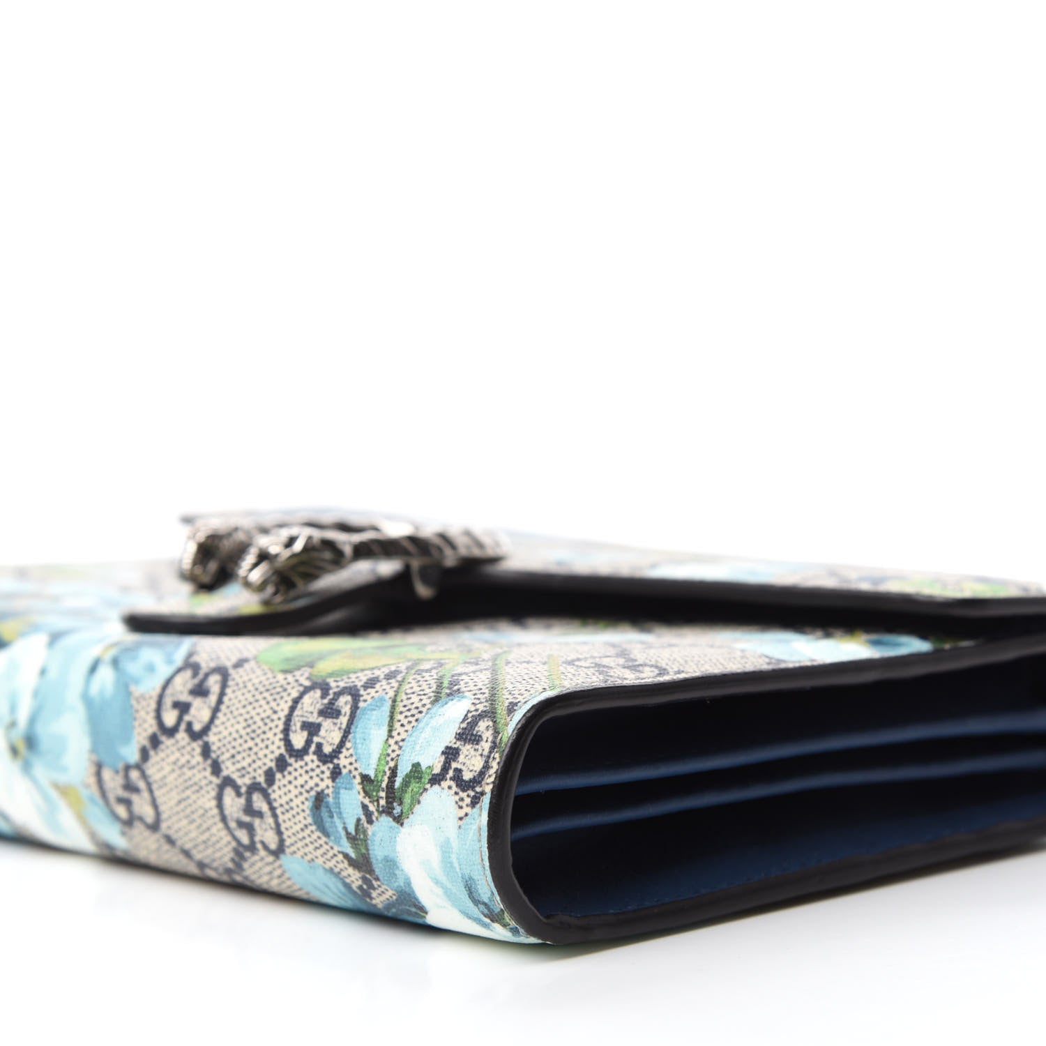 Gucci GG Supreme Monogram Blooms Mini Dionysus Chain Wallet Beige Blue Navy Vintage Blue 7 of 10