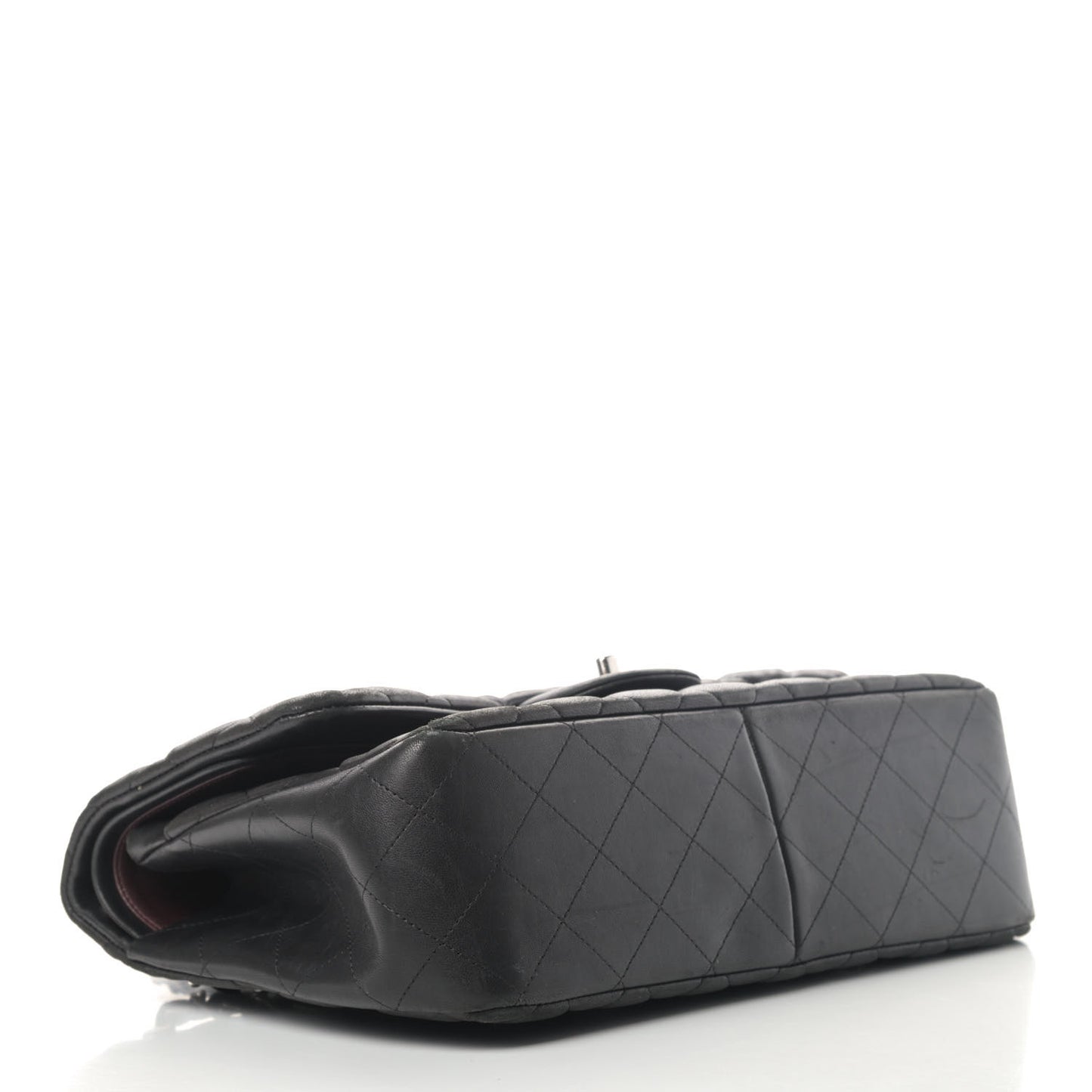 Lambskin Quilted Jumbo Double Flap Black