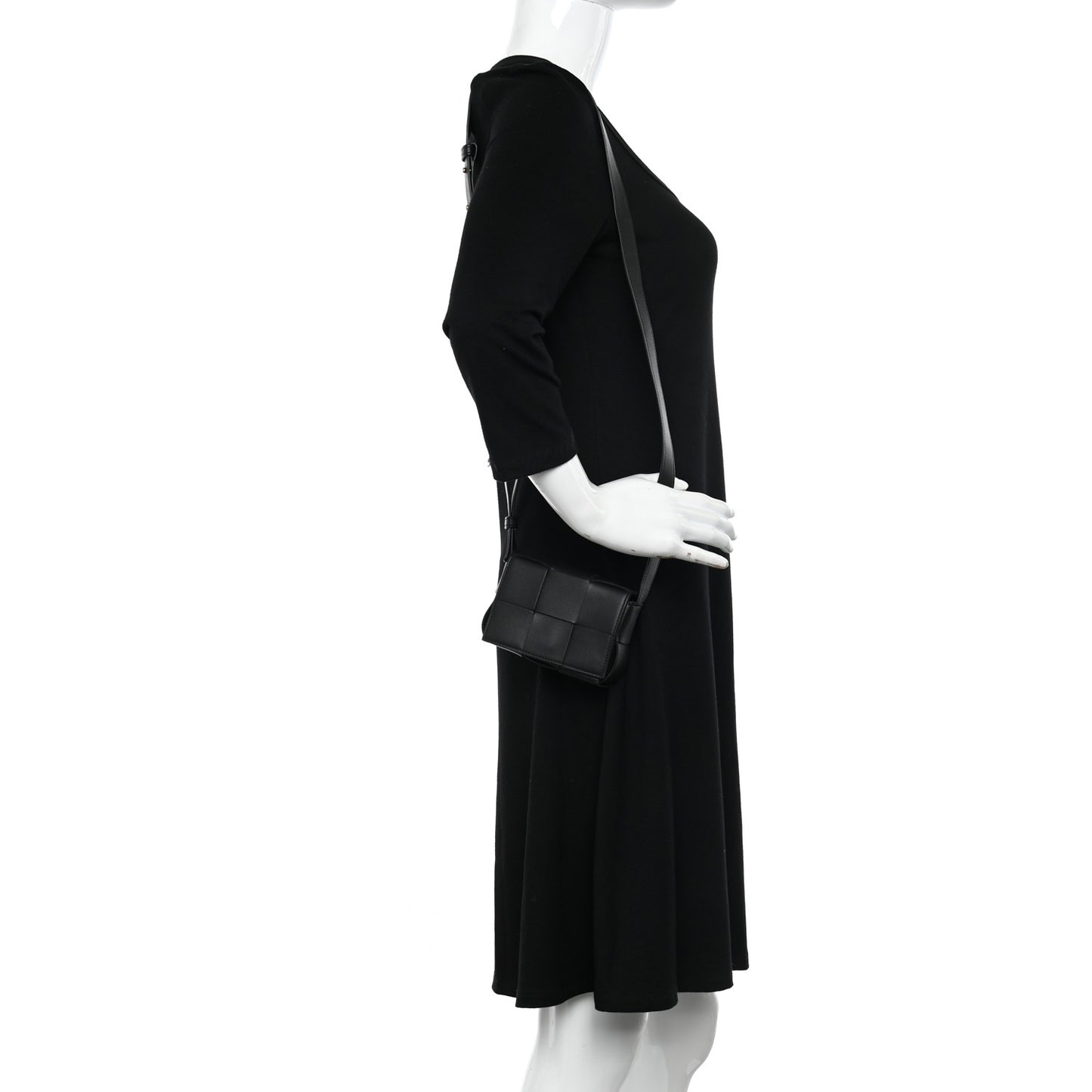 Lambskin Maxi Intreccio Candy Cassette Crossbody Bag Black