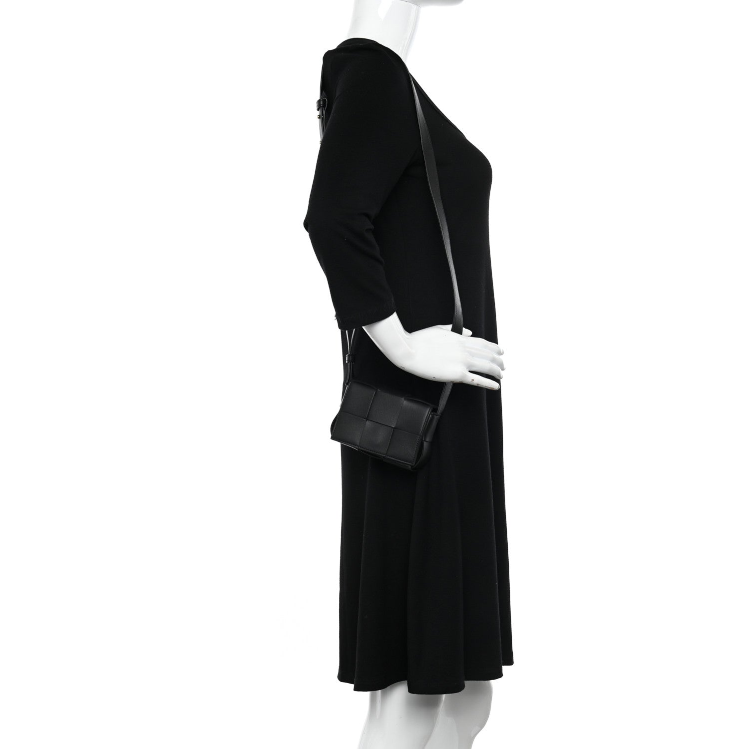 Bottega Veneta Lambskin Maxi Intreccio Candy Cassette Crossbody Bag Black 2 of 9