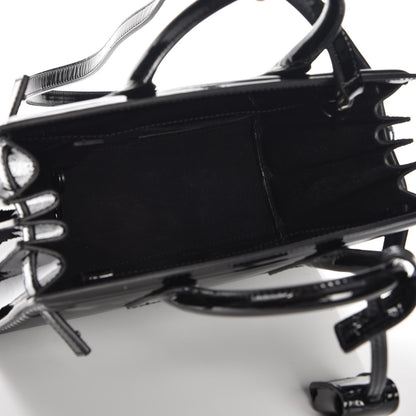 Saint Laurent Ribbed Patent Calfskin Nano Sac De Jour Black 6 of 7