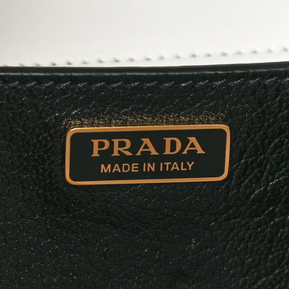 Prada City Calf Saffiano Large Cahier Bag White Black 6 of 10