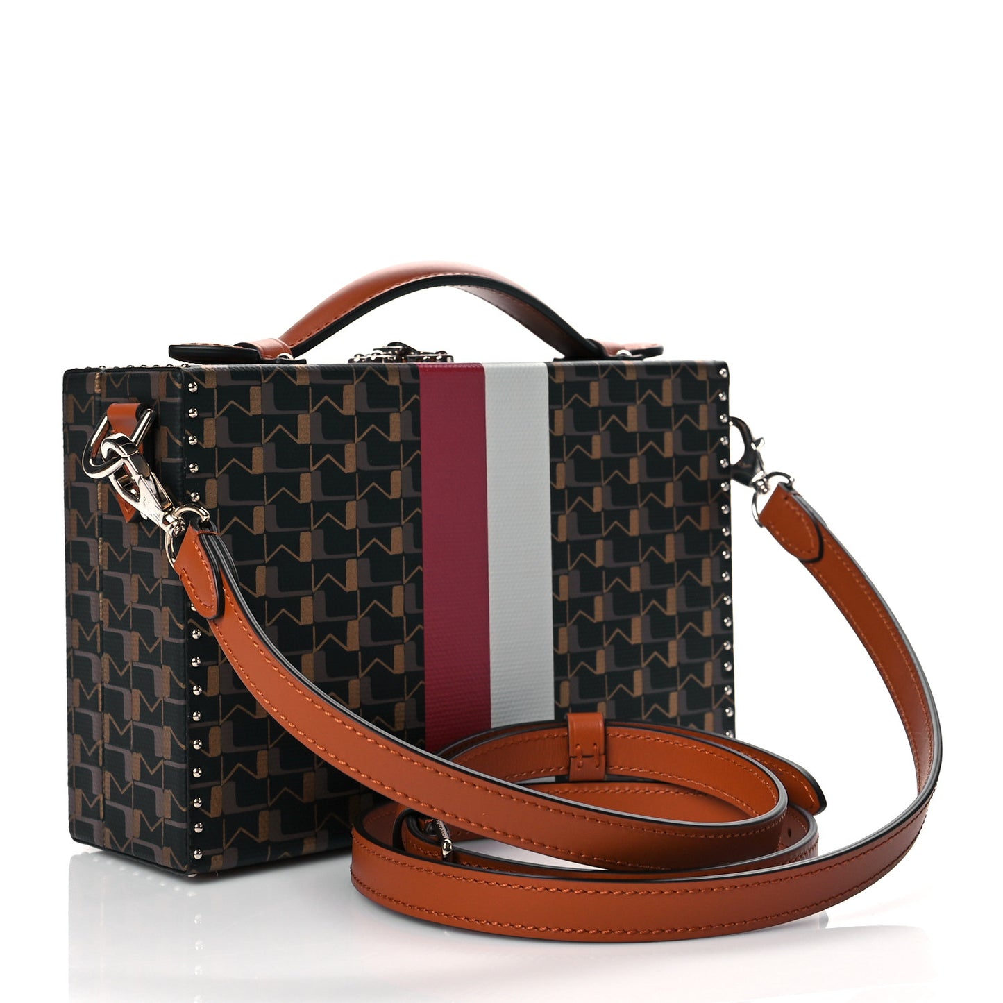 Smooth Calfskin Nano Tri-Color Luggage Black