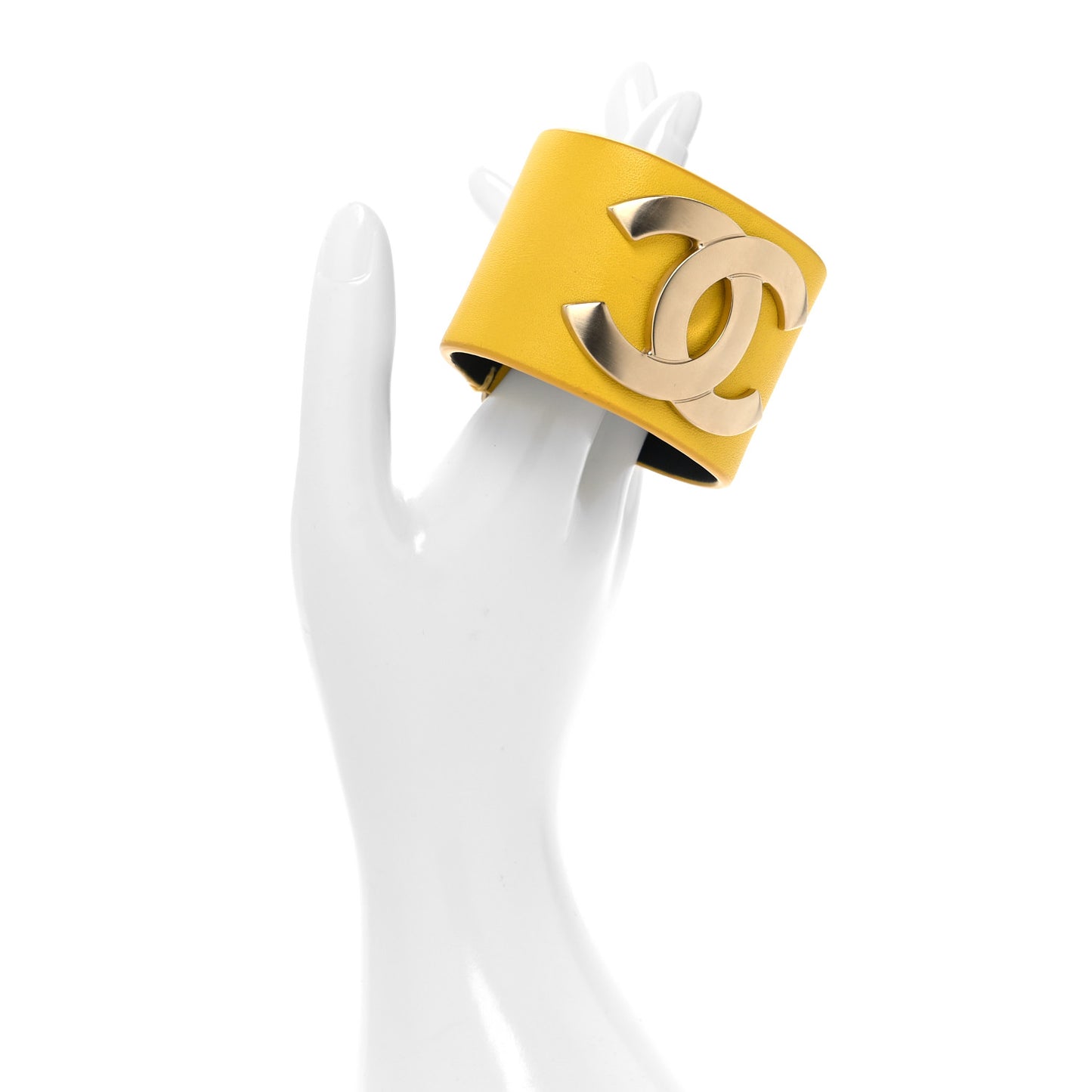 Calfskin CC Wide Cuff M Yellow