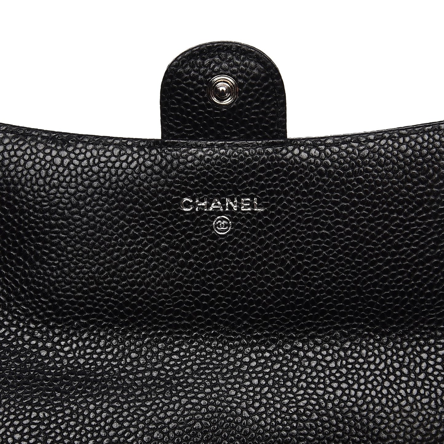 Caviar Quilted Large Flap Wallet Black