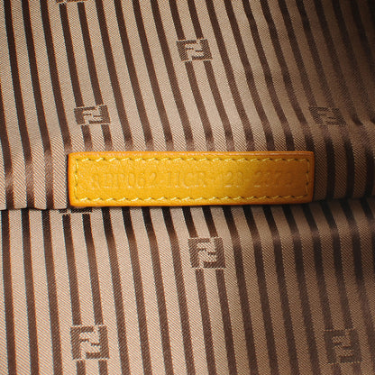 Fendi Grained Calfskin Large Chameleon Pouch Lemon 7 of 9