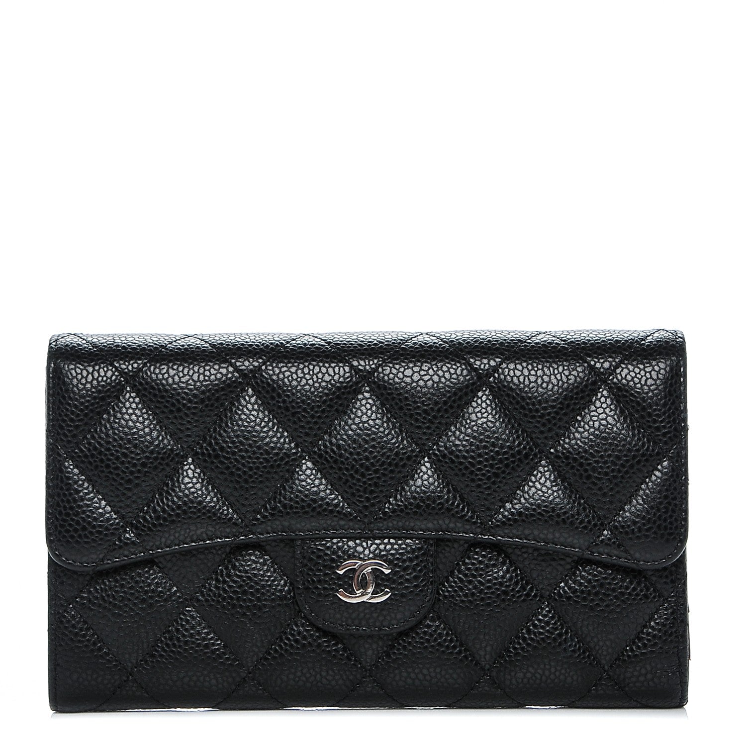Chanel Caviar Quilted Large Flap Wallet Black 1 of 8