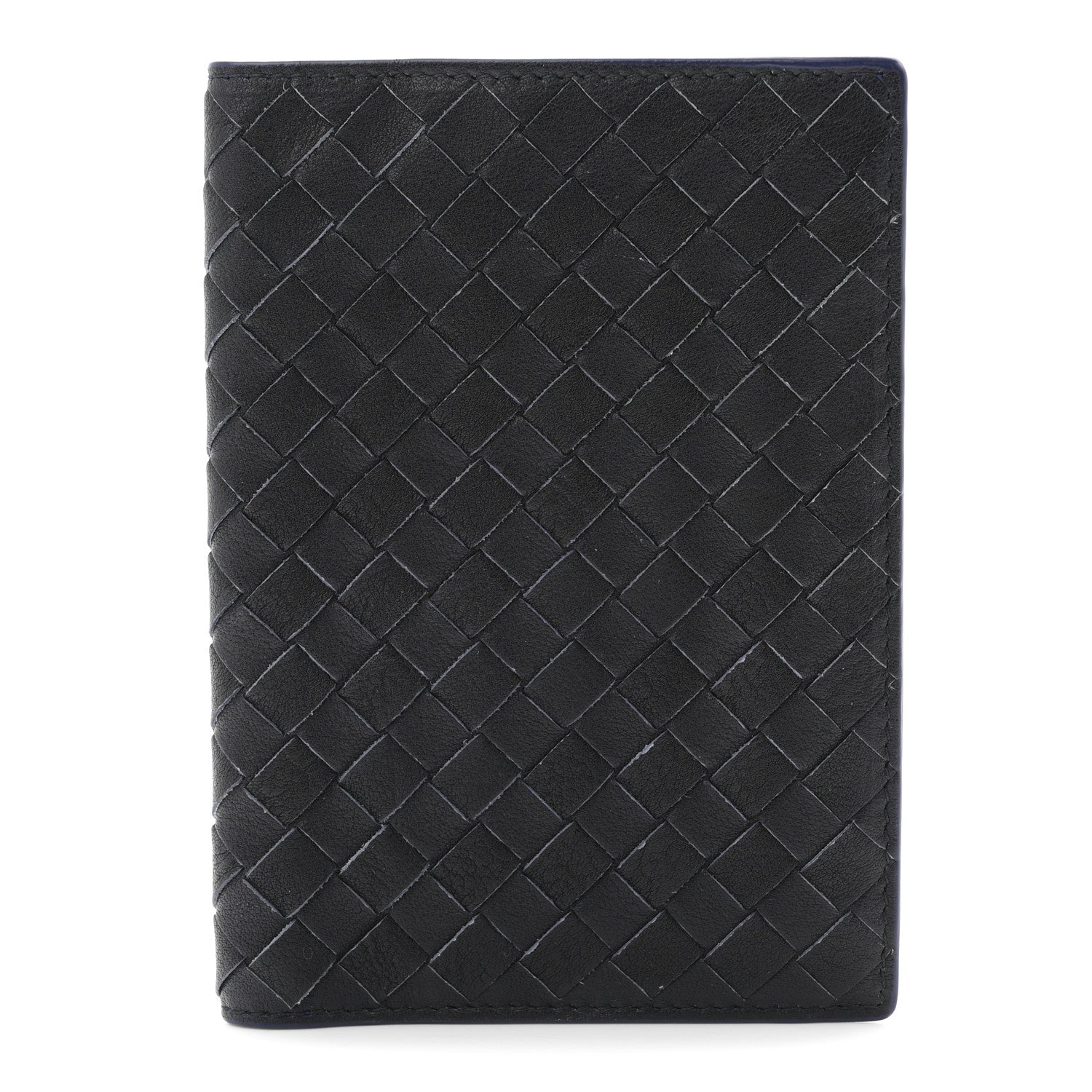 Bottega Veneta Nappa Intrecciato Passport Case Navy Blue 1 of 8