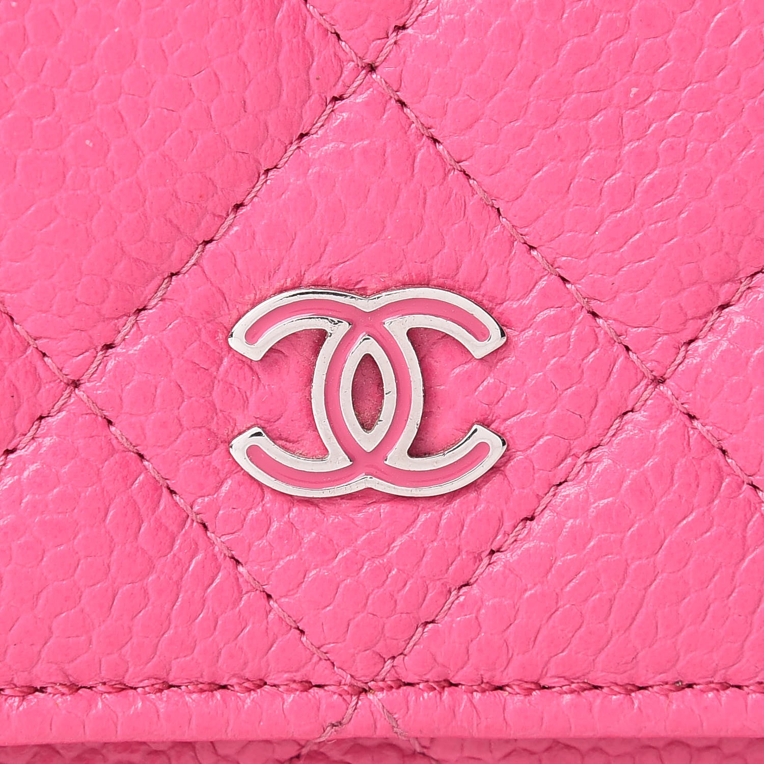 Chanel Caviar Quilted Wallet on Chain WOC Pink 11 of 13