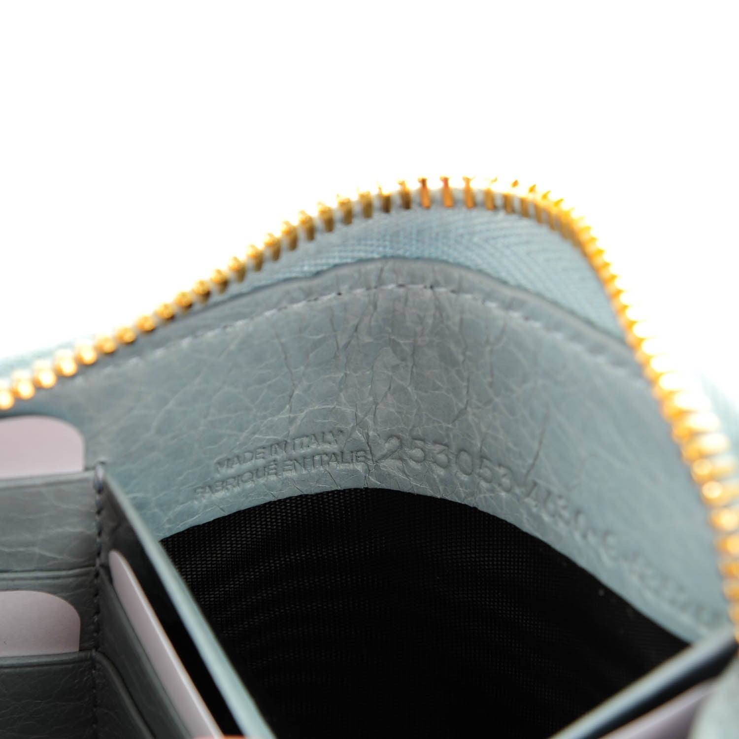 Balenciaga Agneau Giant 12 Gold Hardware Continental Zip Around Wallet Bleu Opaline 7 of 8