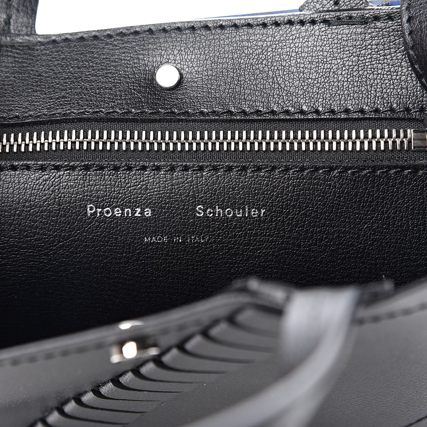 Grainy Calfskin Small Hex Tote Black