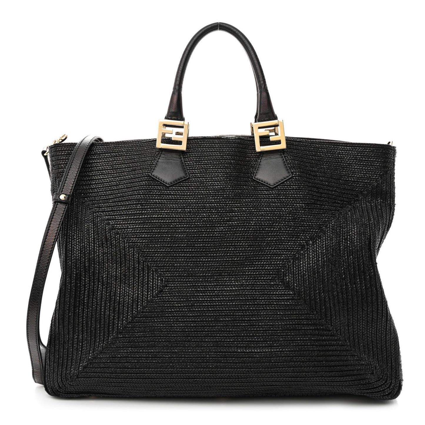 Raffia Twins Tote Black