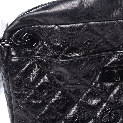 Chanel Metallic Aged Calfskin Quilted Medium Reissue Camera Case Black 14 of 15