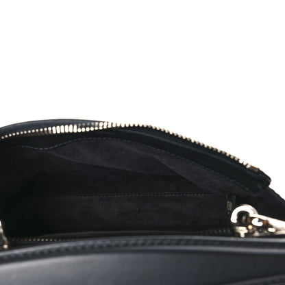 Fendi Vitello Baltico Shiny Nappa Lace Up Floral Small Dotcom Click Chain Satchel Black 7 of 11