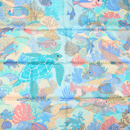 Hermes Silk Under The Waves Scarf 90 Aqua Rose Pale Turquoise 1 of 8