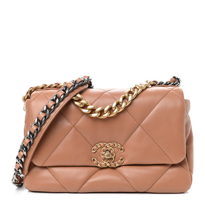 Chanel Lambskin Quilted Medium Chanel 19 Flap Brown 1 of 9