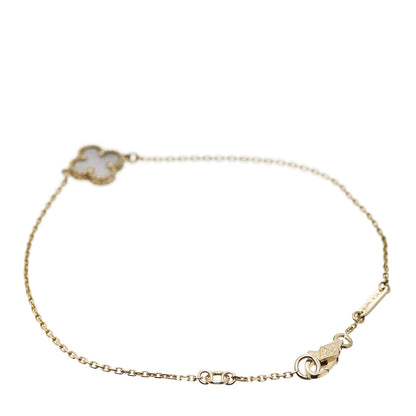 Van Cleef & Arpels 18K Yellow Gold Mother of Pearl Sweet Alhambra Bracelet 3 of 7