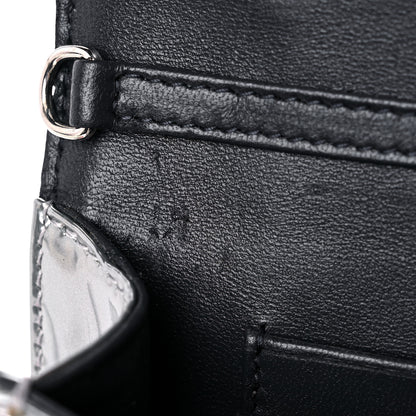 Christian Dior Metallic Patent Micro-Cannage Diorama Wallet on Chain Pouch Silver 11 of 12