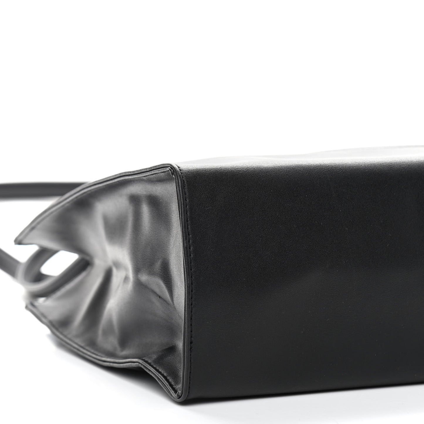 Vegan Leather Medium Shopping Bag Black