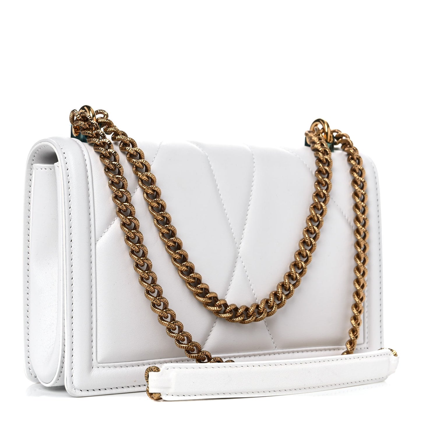 Calfskin Medium Devotion Crossbody Bag White