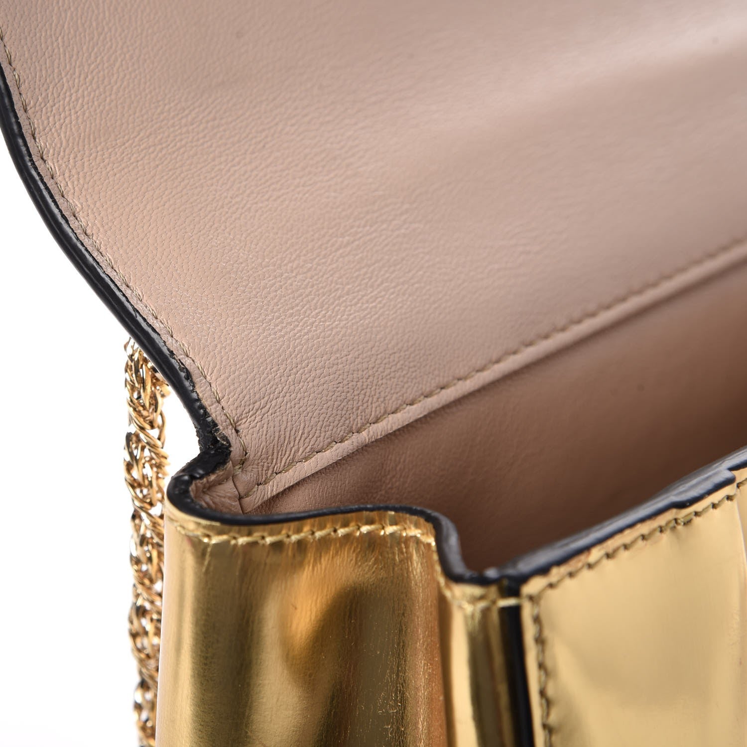 Chloe Metallic Calfskin Small Elsie Shoulder Bag Gold 10 of 16
