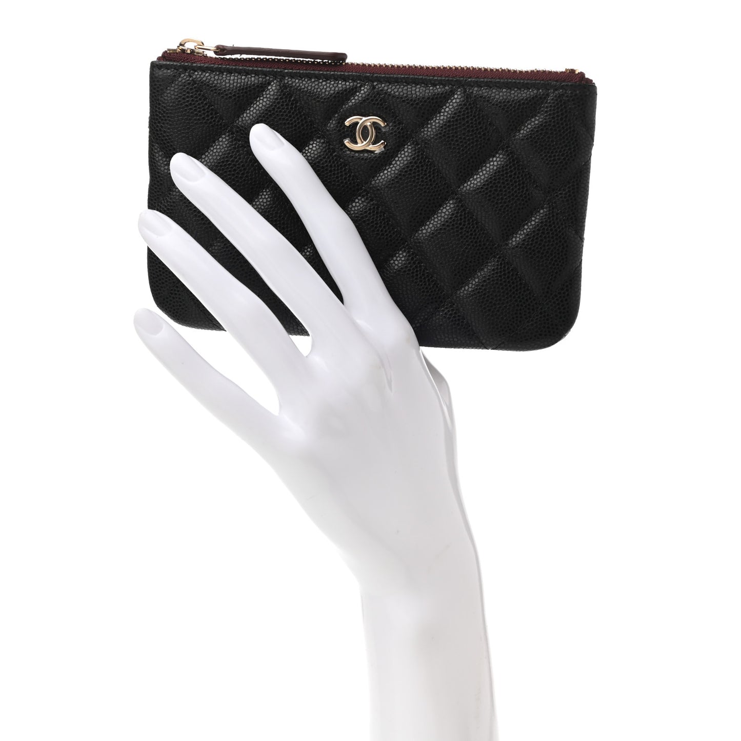 Caviar Quilted Small Cosmetic Case Black