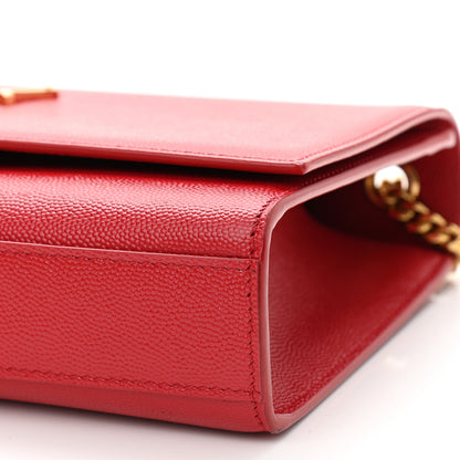 Saint Laurent Grain De Poudre Medium Monogram Kate Satchel Red 11 of 12