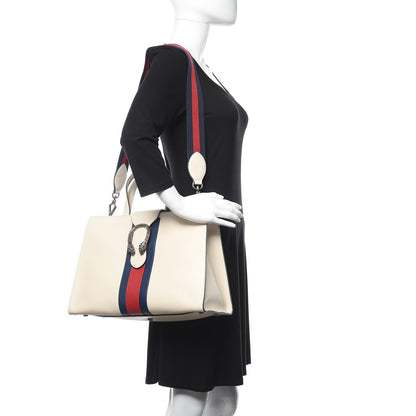 Gucci Calfskin Web Stripe Large Dionysus Tote Bag White 2 of 10