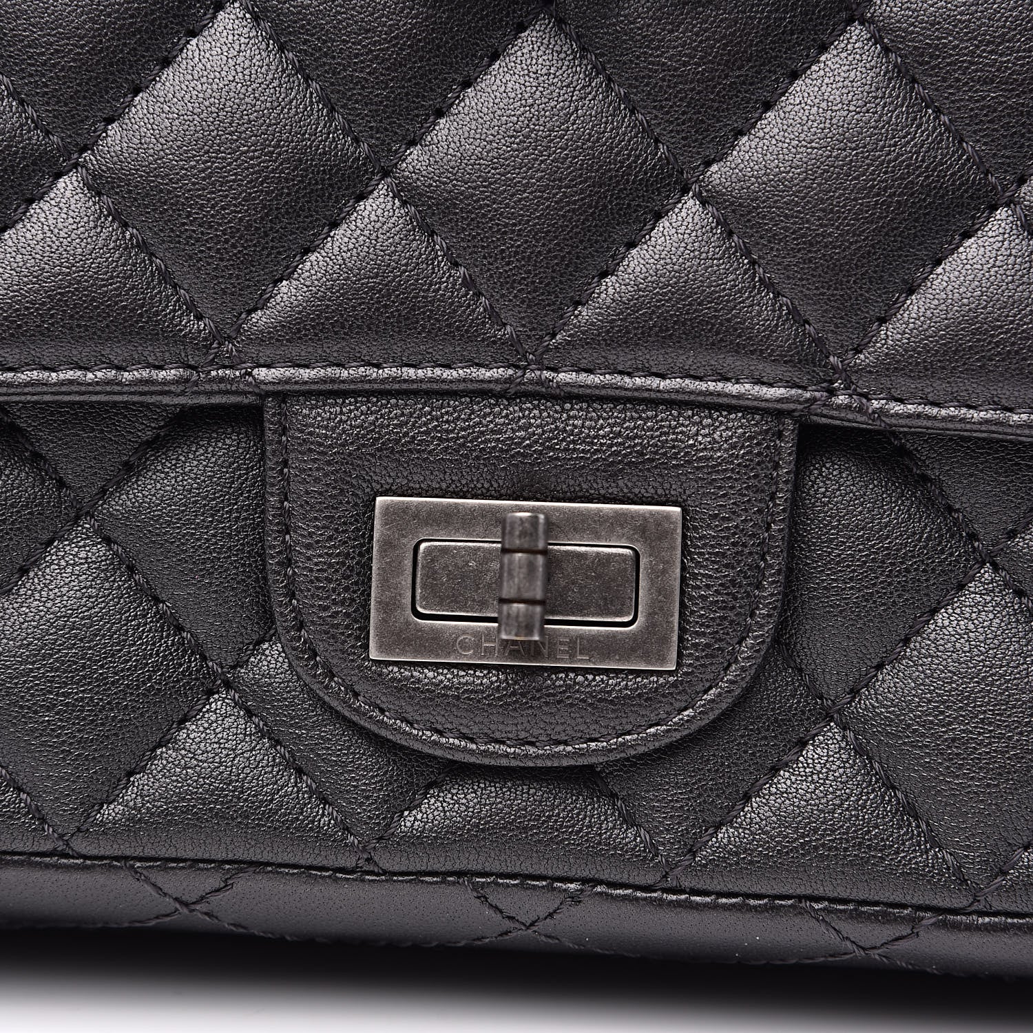 Chanel Metallic Sheepskin Quilted 2.55 Reissue Mini Flap Dark Grey 12 of 13