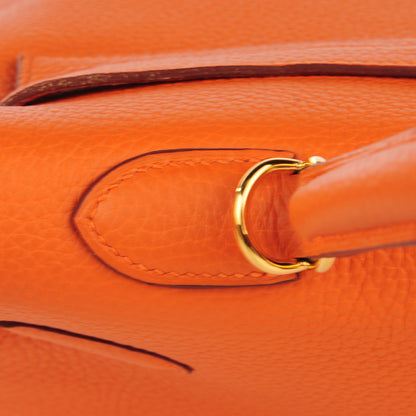 Hermes Taurillon Clemence Kelly Retourne 35 Orange 25 of 26