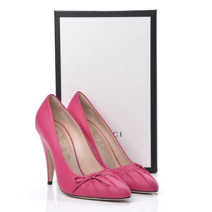Gucci Nappa Bow High Heel Pumps 38.5 Bright Fuxia 12 of 12