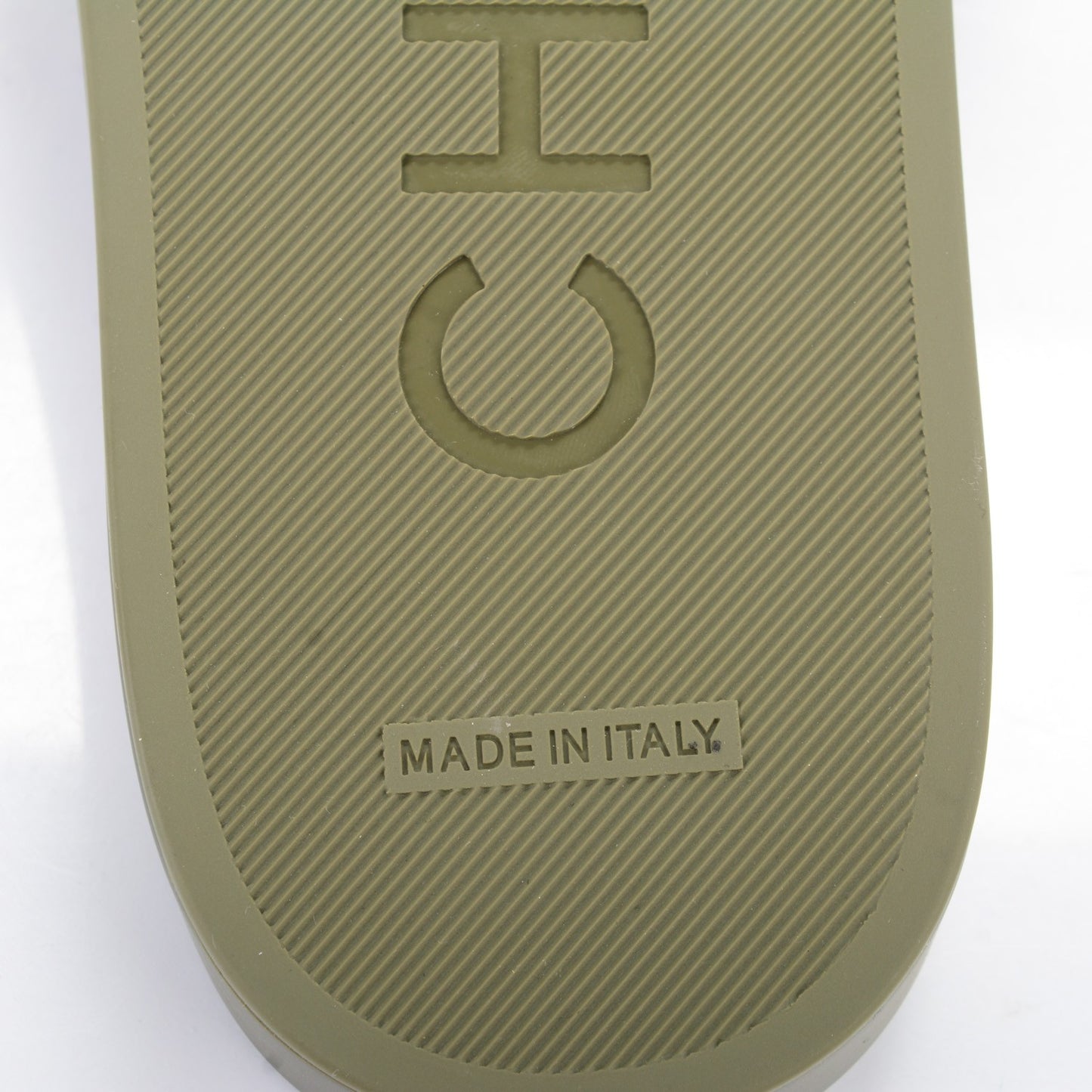 Lambskin Canvas Chain Flat Sandals 40 Khaki
