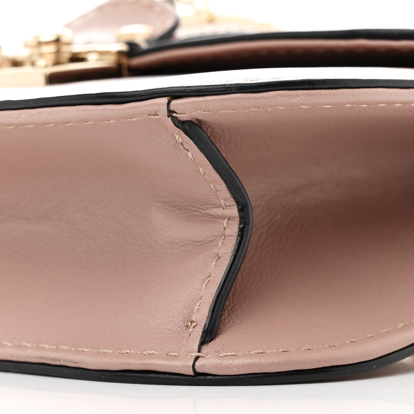 Vitello Small Glam Lock Rockstud Flap Poudre