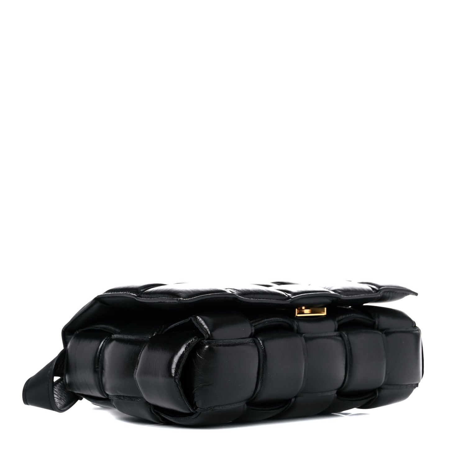 Paper Calfskin Maxi Intreccio Padded Cassette Crossbody Bag Black