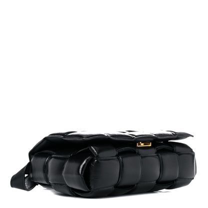 Bottega Veneta Paper Calfskin Maxi Intreccio Padded Cassette Crossbody Bag Black 4 of 12