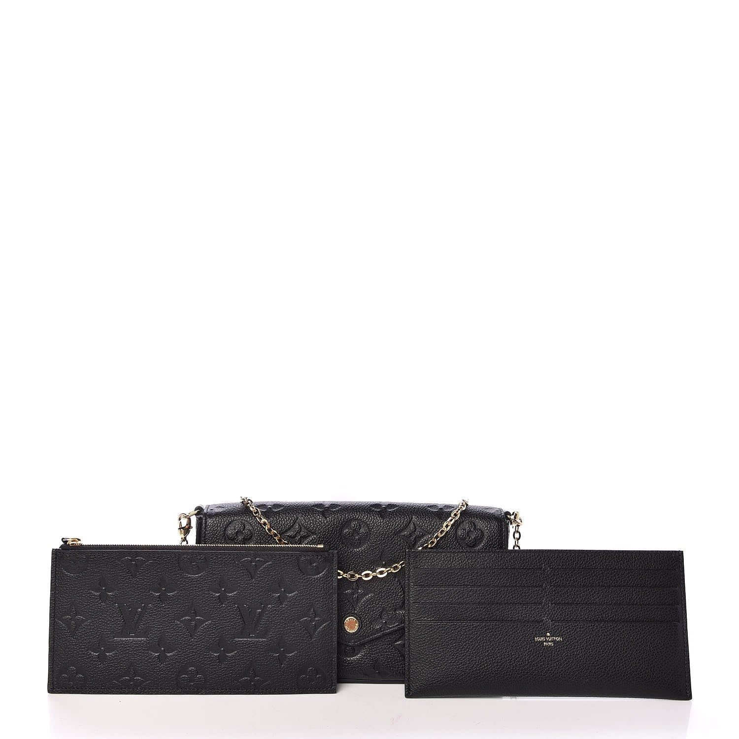 Louis Vuitton Empreinte Pochette Felicie Chain Wallet Black 3 of 14