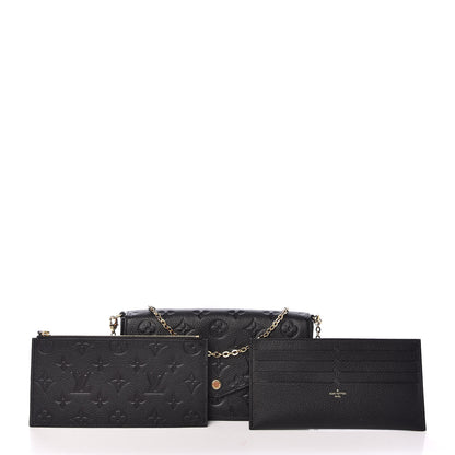 Louis Vuitton Empreinte Pochette Felicie Chain Wallet Black 3 of 14