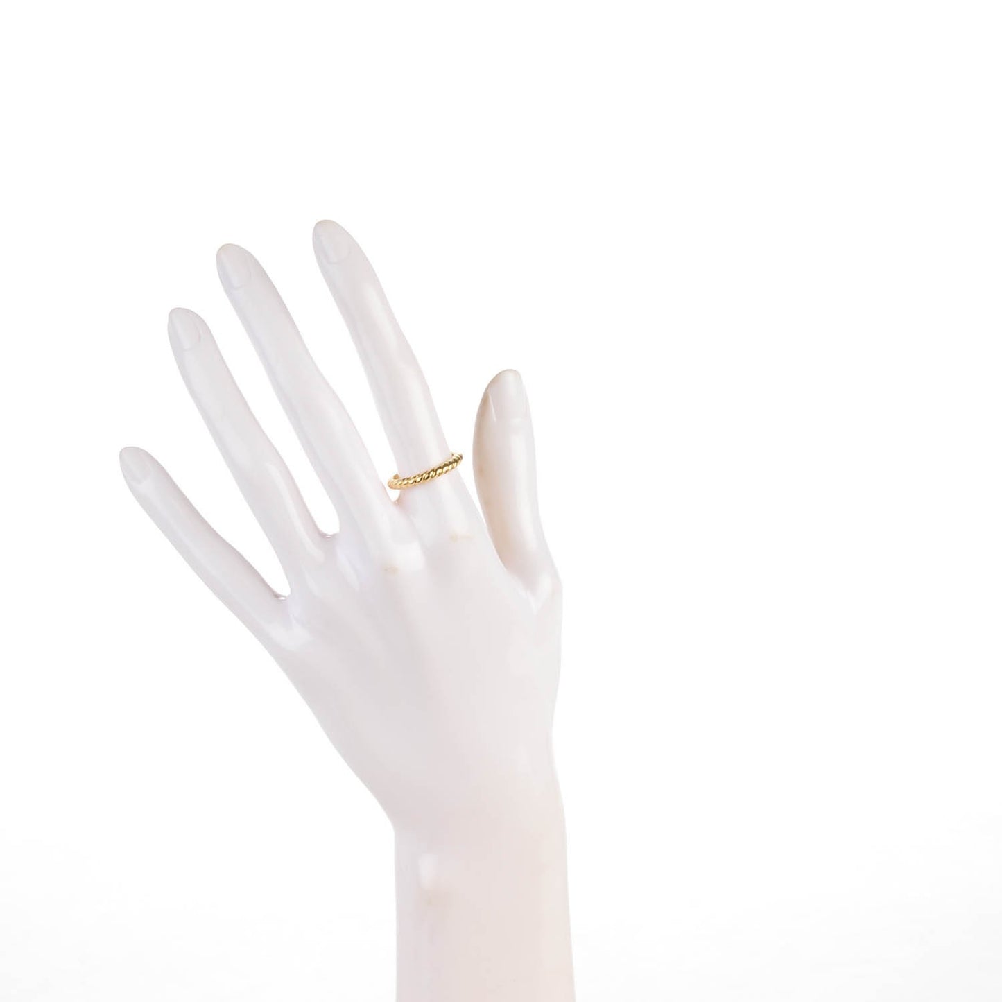 18K Yellow Gold 2mm Cable Band Ring 6.5