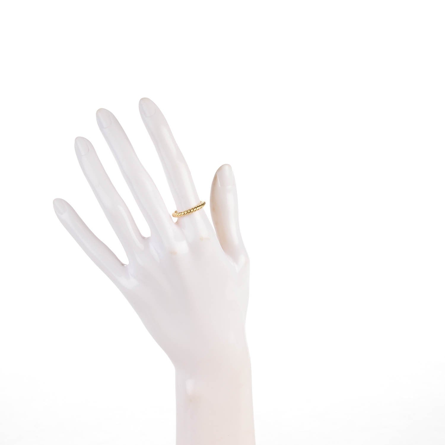 David Yurman 18K Yellow Gold 2mm Cable Band Ring 6.5 2 of 4
