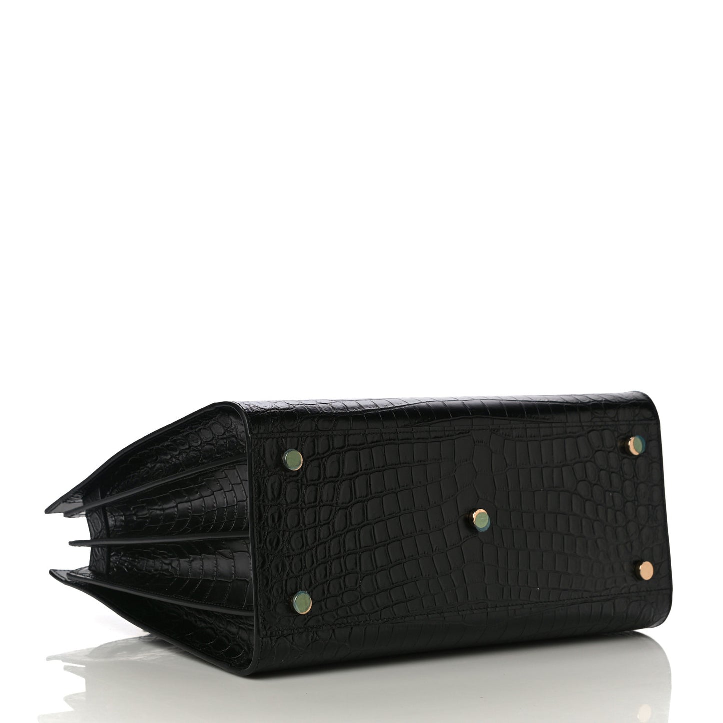 Calfskin Crocodile Embossed Small Sac De Jour Black