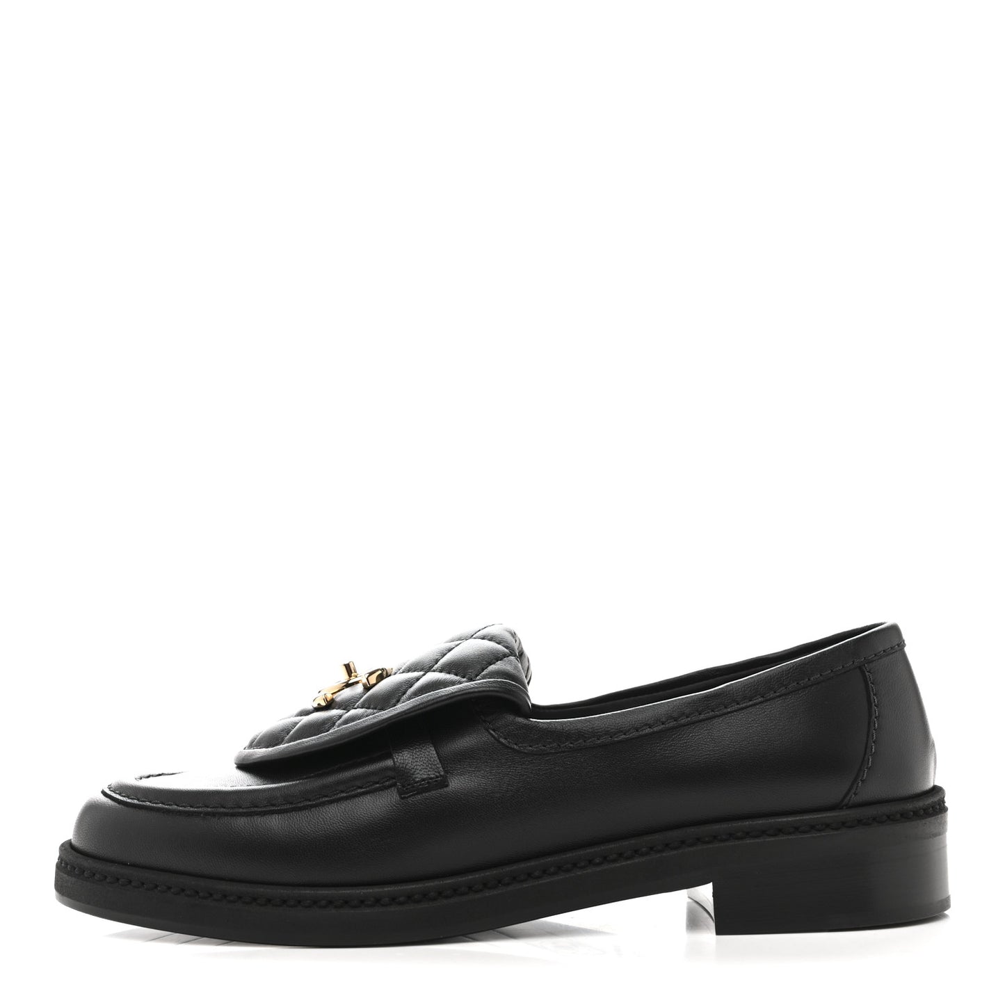 Lambskin Quilted CC Turnlock Loafers 37.5 Black