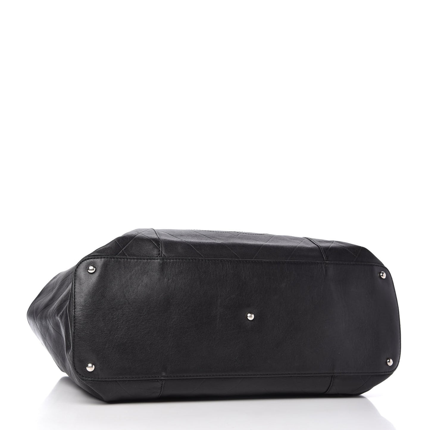 Calfskin Chevron CC All Day Long Tote Black
