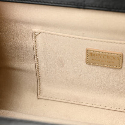 Jimmy Choo Calfskin Metallic Clutch Black Gold 10 of 10
