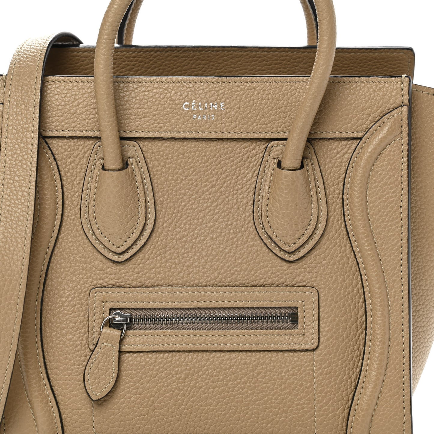 Drummed Calfskin Nano Luggage Dune